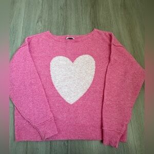 American Eagle Pink Heart Sweater size XXS